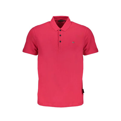 Rosa Baumwoll-Poloshirt