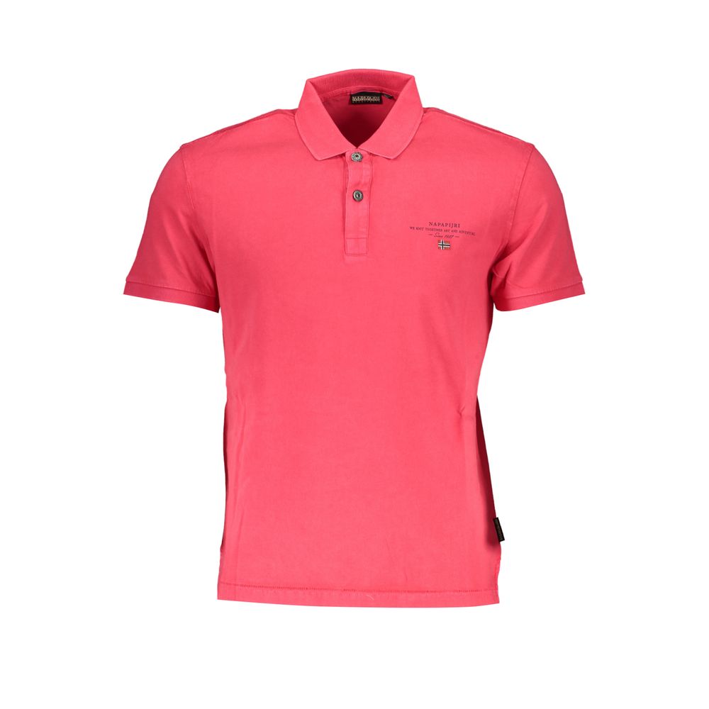 Rosa Baumwoll-Poloshirt