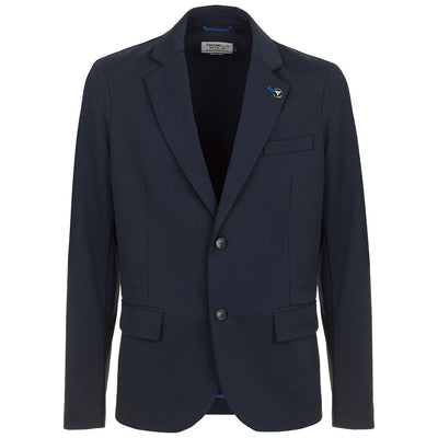 Elegante blaue Jacke aus Baumwollmischung