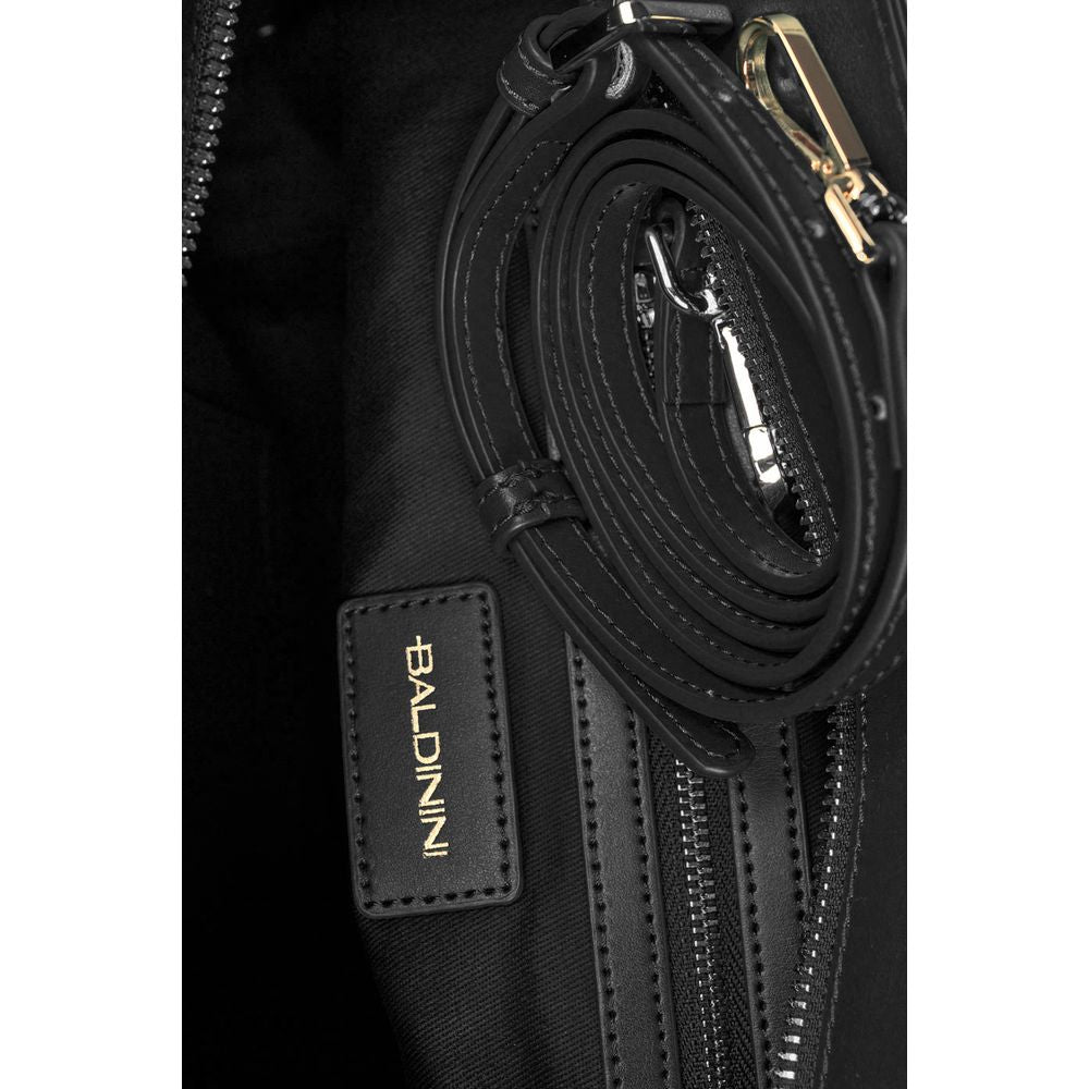 Schwarze Leder Di Kalbsleder Crossbody Tasche