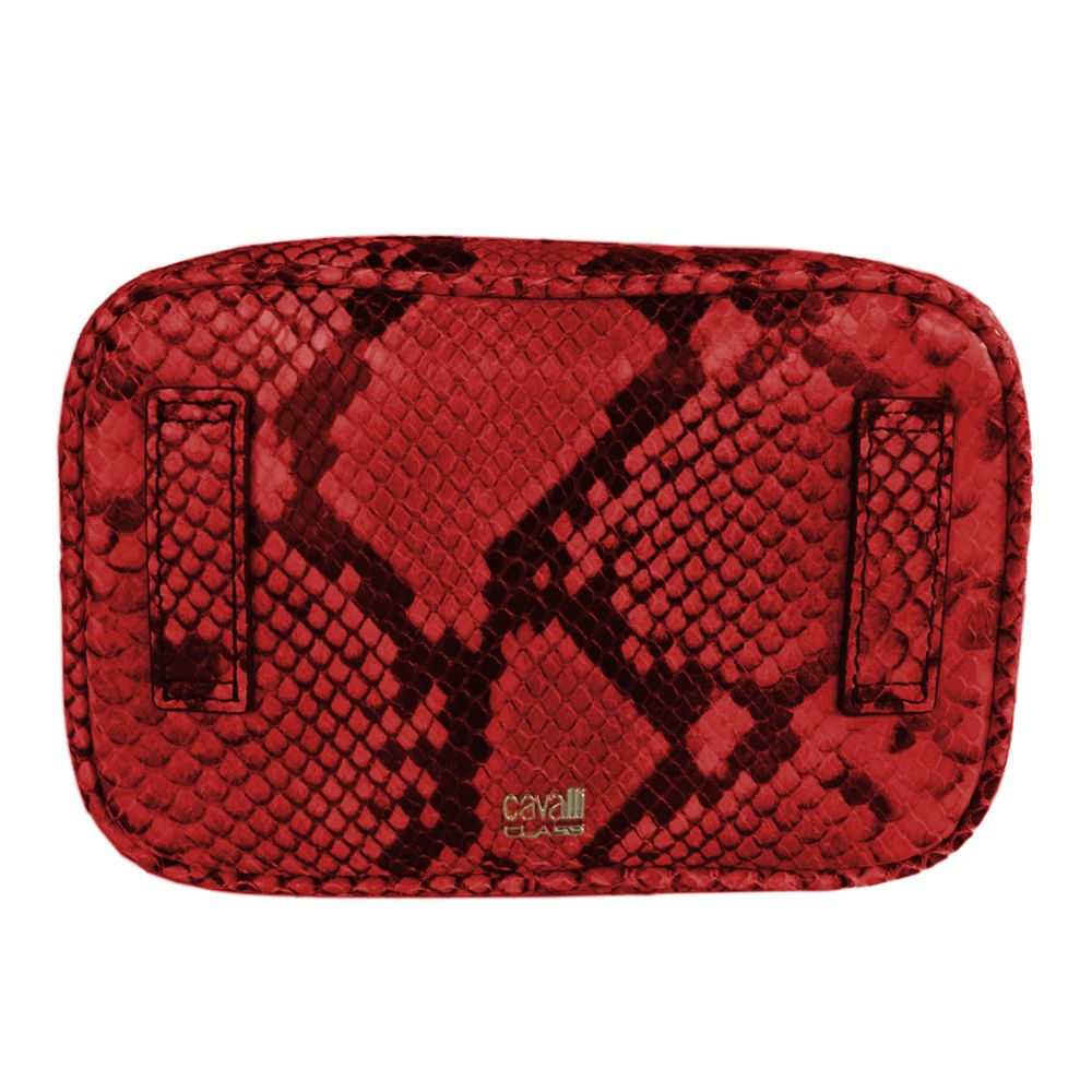 Schicke Clutch aus Kalbsleder mit Python-Print und Metallic-Akzent