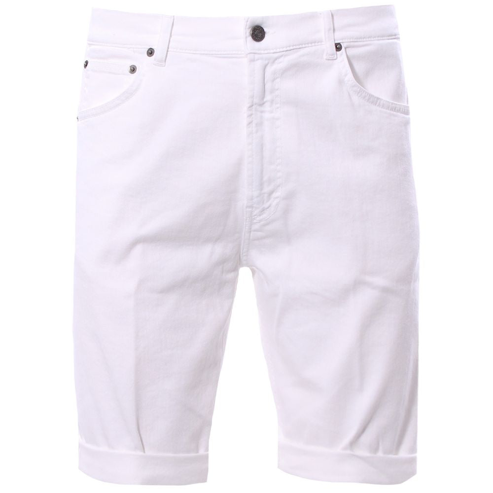 Schicke weiße Bermuda-Shorts aus Stretch-Baumwolle