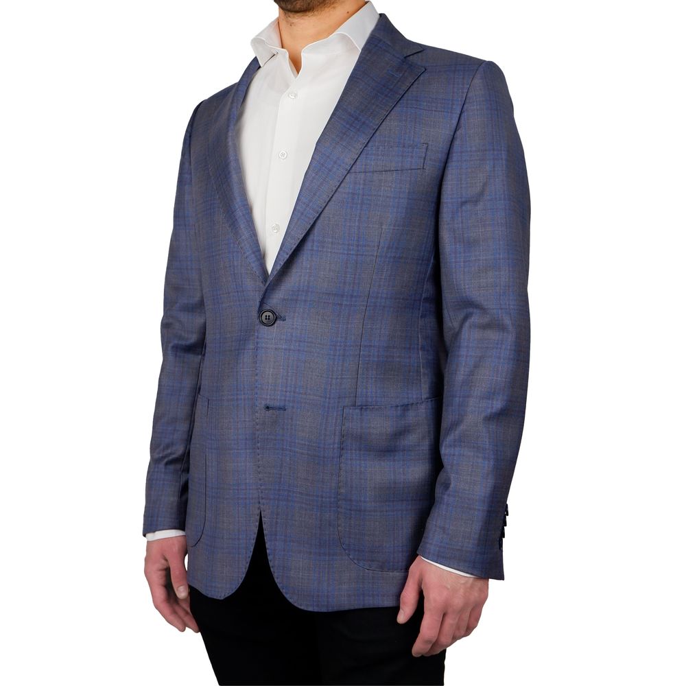 Blauer Vergine Blazer aus Wolle