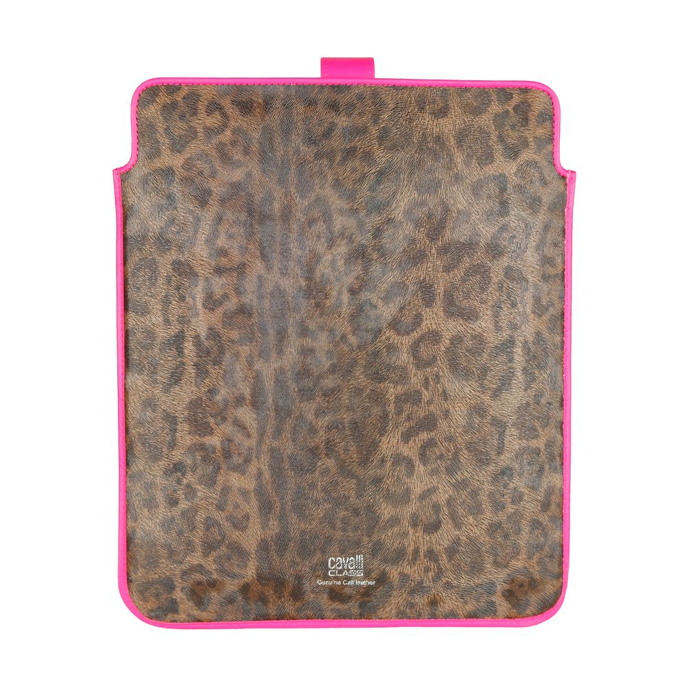 Fuchsia Leopard Print Kalbsleder Tablet Tasche