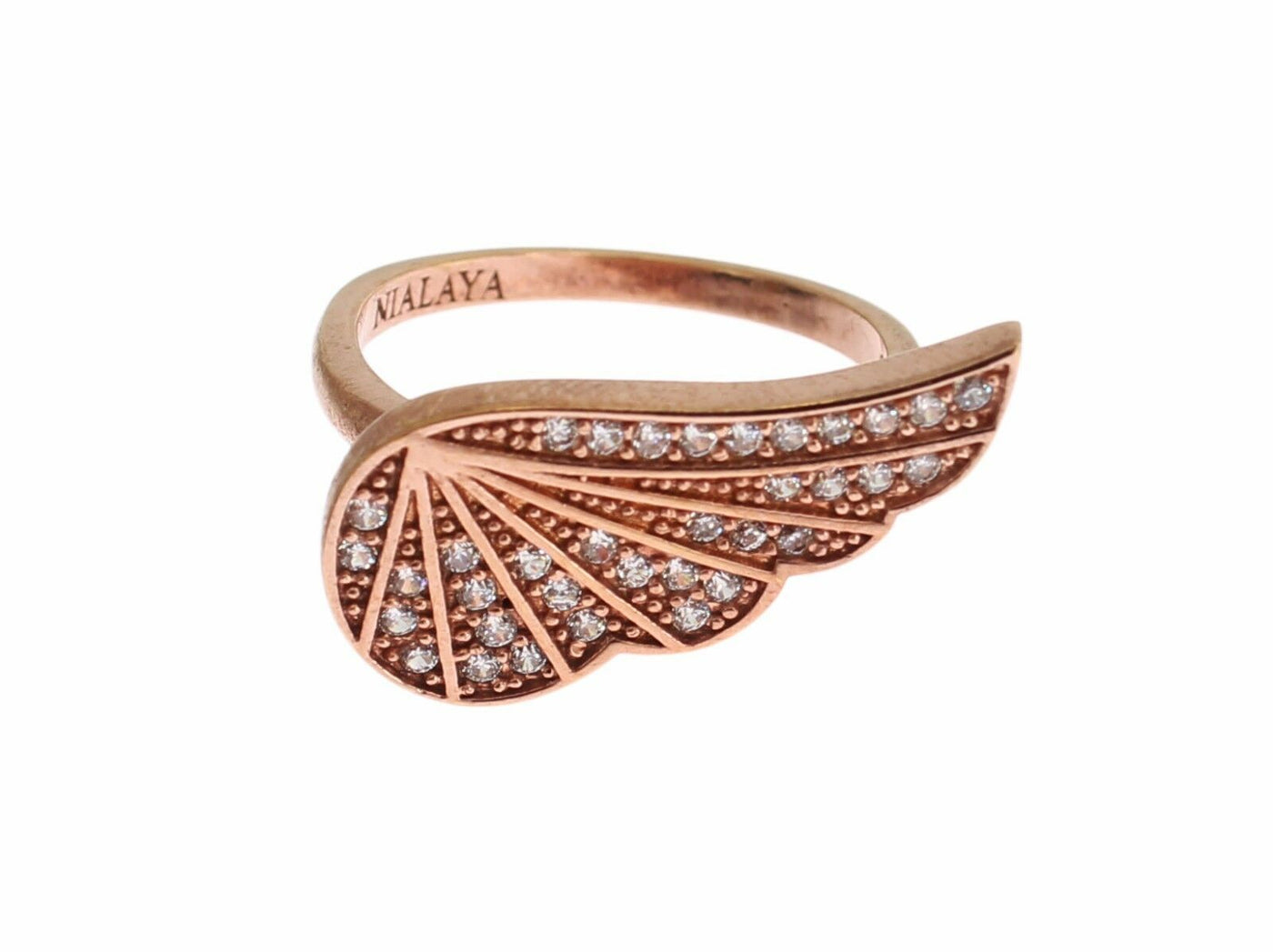 Eleganter Rosa Gold CZ Kristall Ring