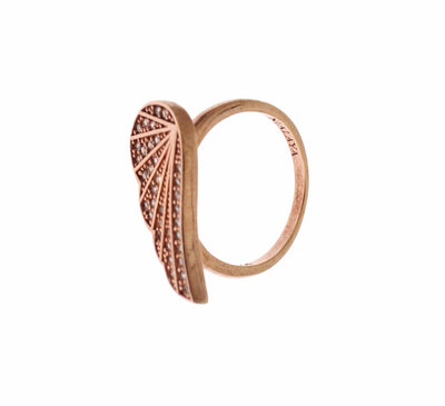 Eleganter Rosa Gold CZ Kristall Ring