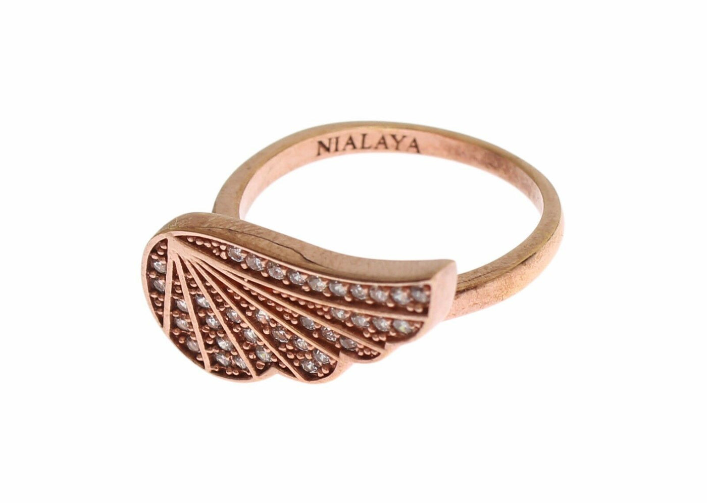 Eleganter Rosa Gold CZ Kristall Ring