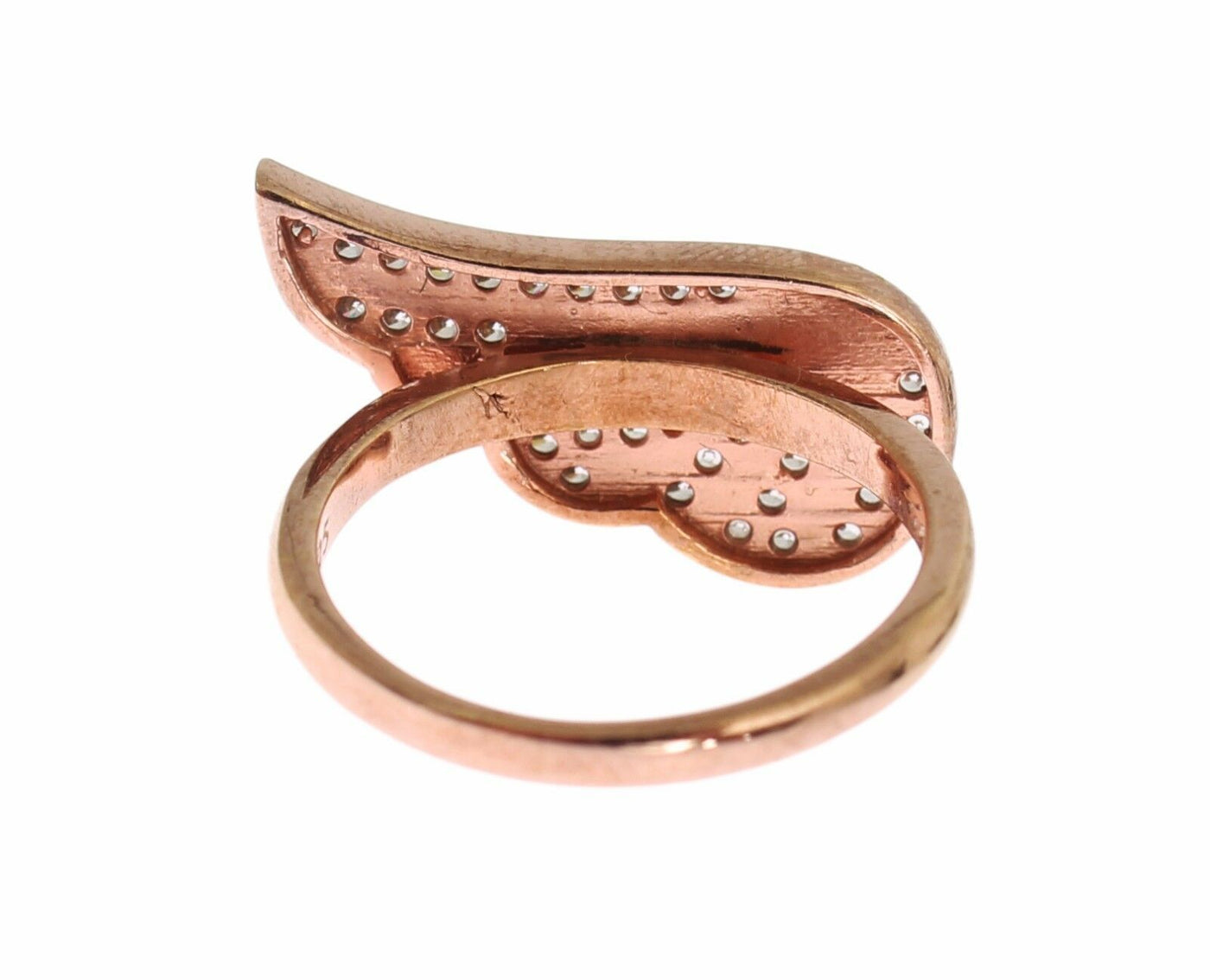 Eleganter Rosa Gold CZ Kristall Ring