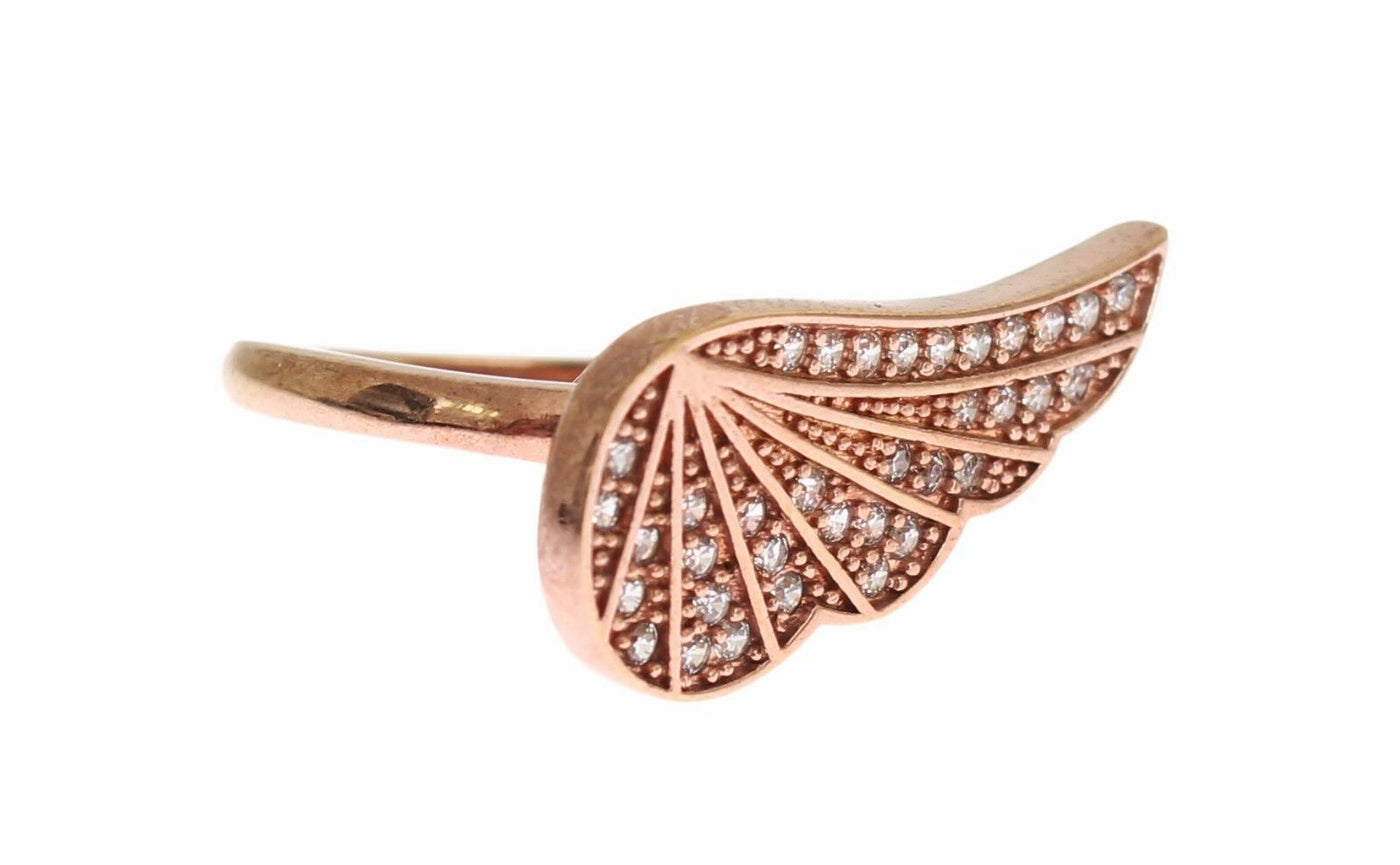 Eleganter Rosa Gold CZ Kristall Ring