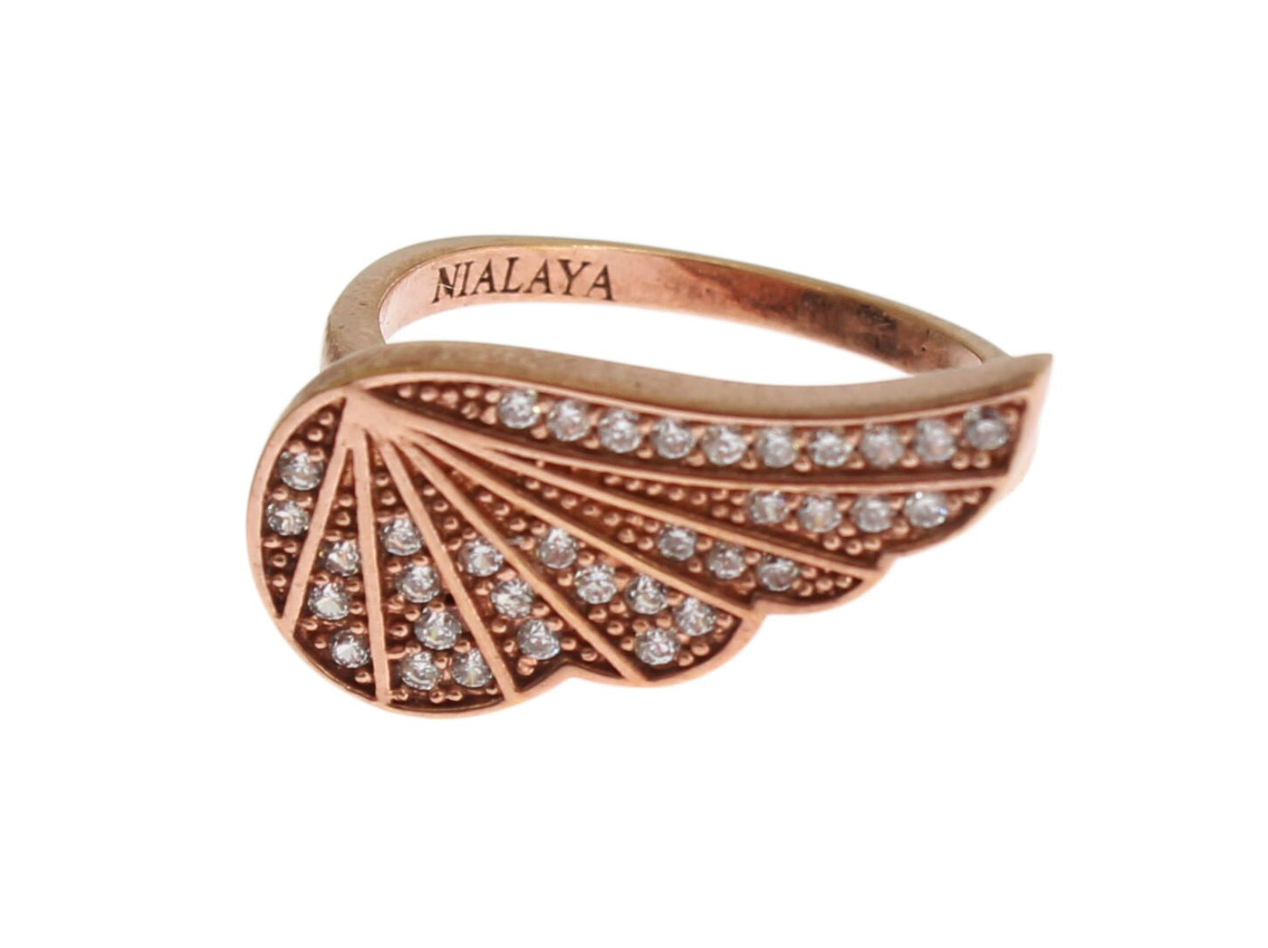 Eleganter Rosa Gold CZ Kristall Ring