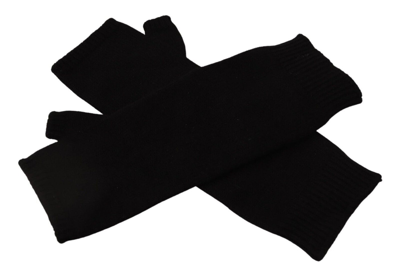 Elegante Schwarze Fingerlose Handschuhe aus Kaschmir