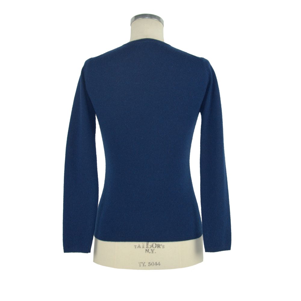 Pullover mit V-Ausschnitt aus Kaschmir in Luxe Blue