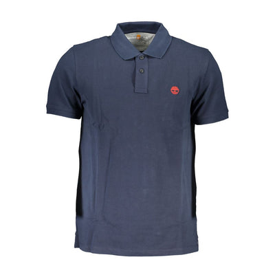 Blaues Baumwoll-Poloshirt