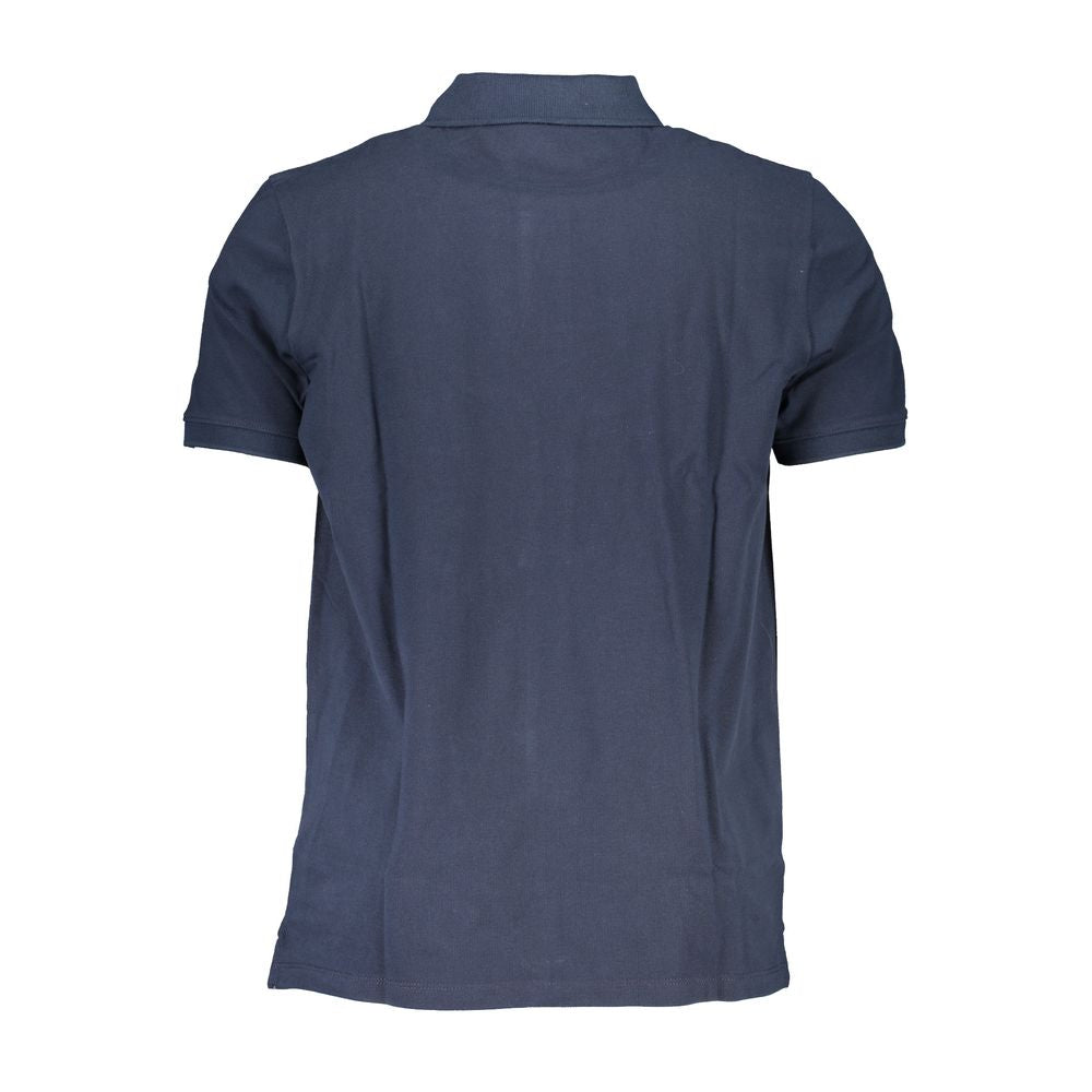 Blaues Baumwoll-Poloshirt