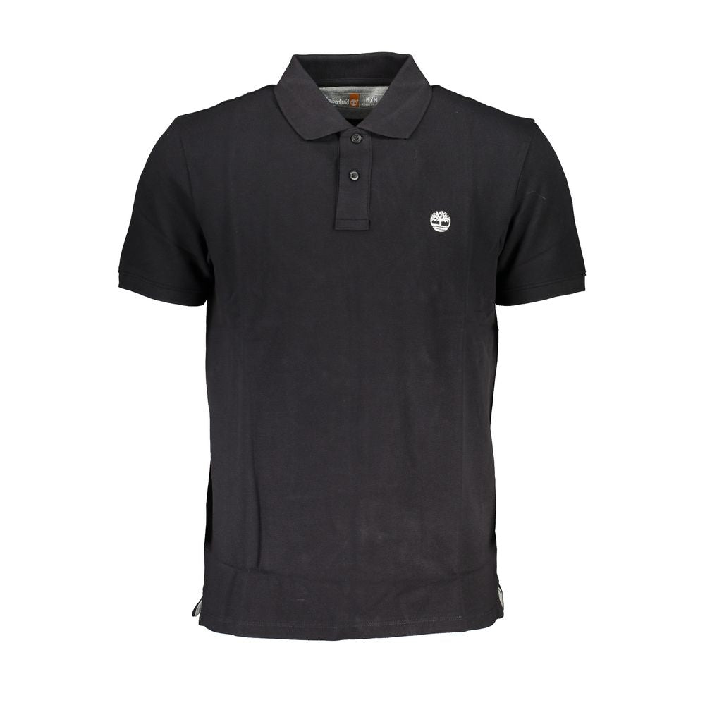 Schwarzes Baumwoll-Poloshirt