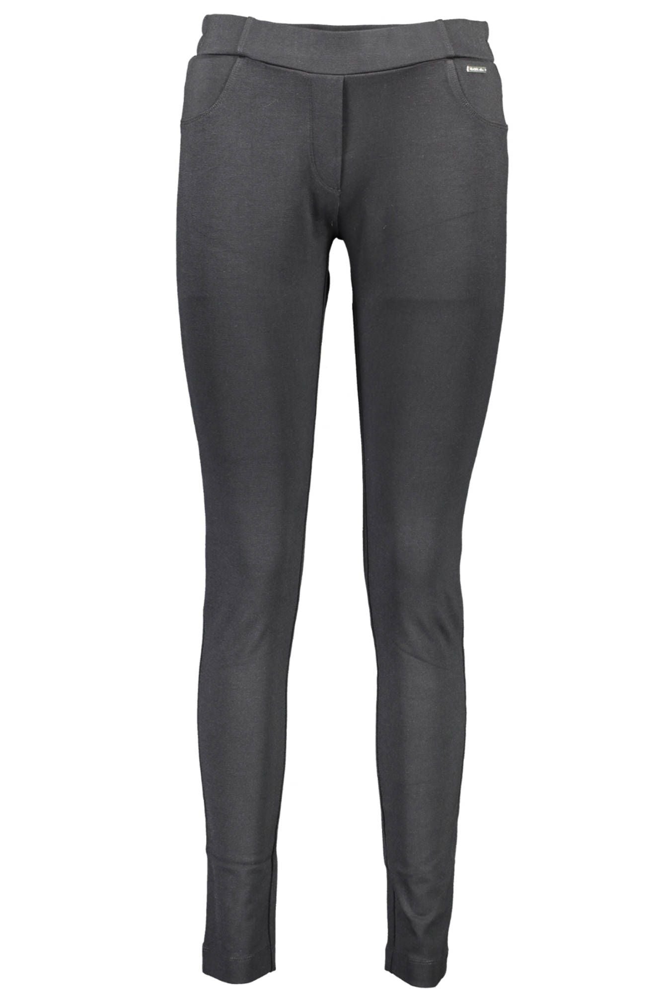 Schlanke schwarze Leggings mit elastischer Taille