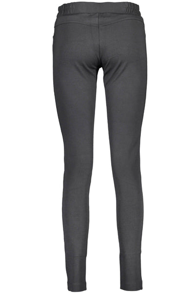 Schlanke schwarze Leggings mit elastischer Taille