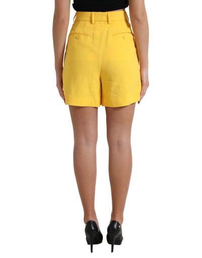 Elegante Bermuda-Shorts mit hoher Taille in sonnigem Gelb