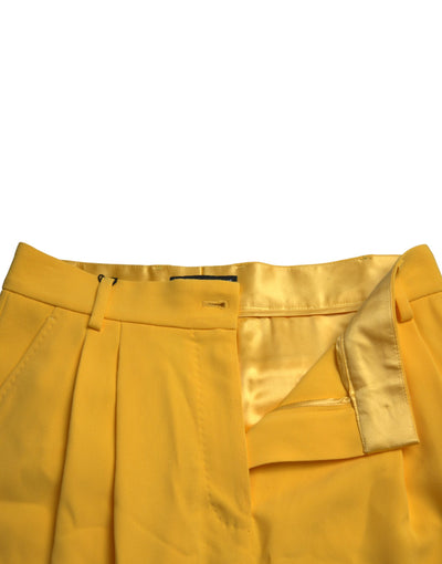 Elegante Bermuda-Shorts mit hoher Taille in sonnigem Gelb