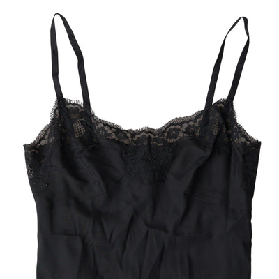 Elegantes schwarzes Seidenmischungs-Camisole