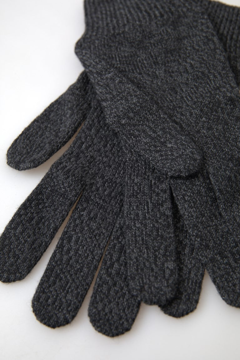 Elegante Winterhandschuhe aus Schurwolle in Grau