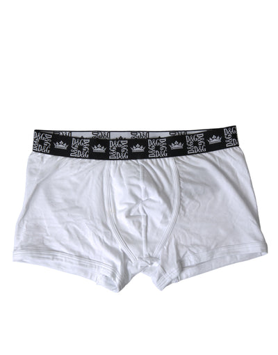 Elite White Cotton Stretch Boxershorts