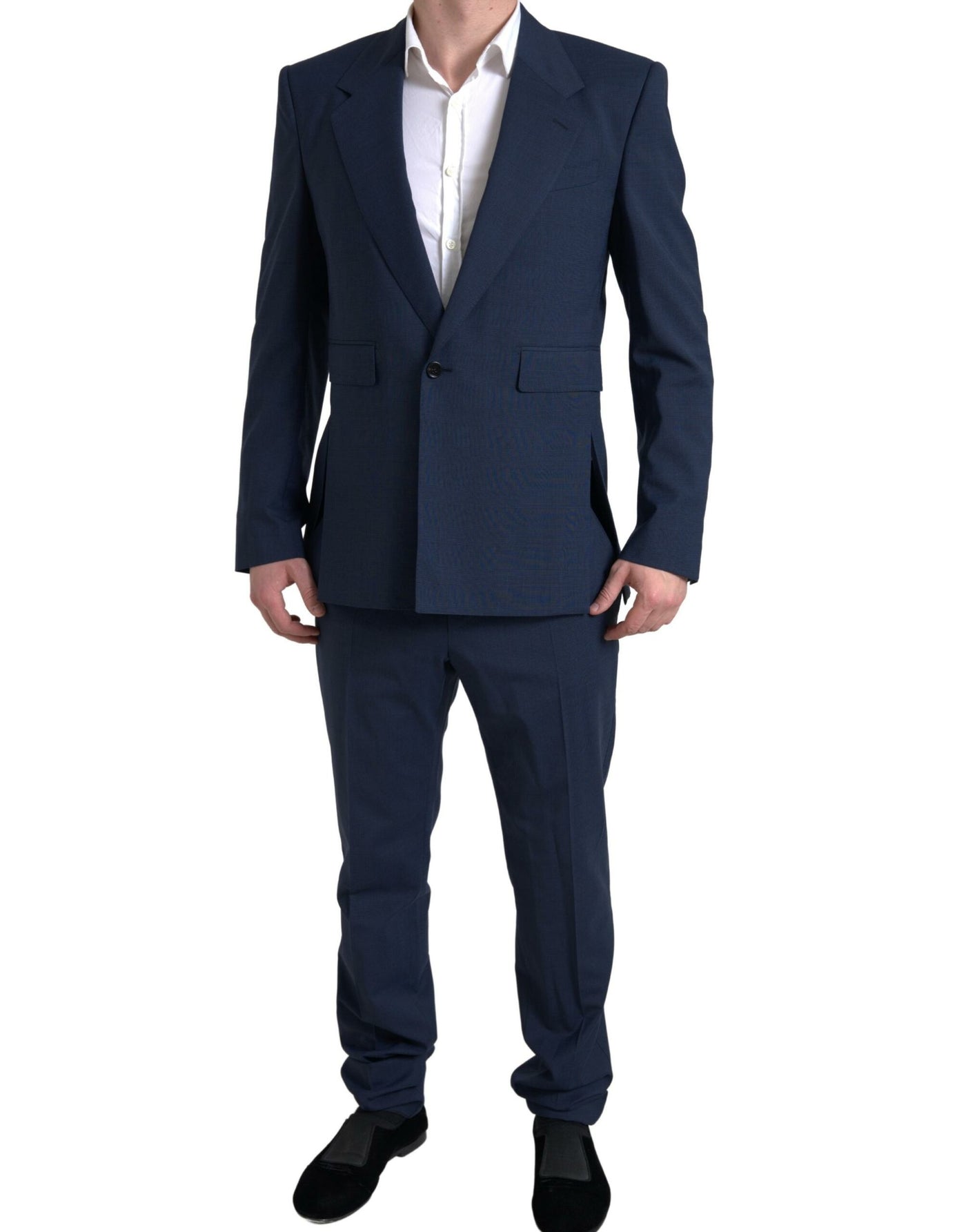 Eleganter zweiteiliger blauer Slim Fit-Anzug