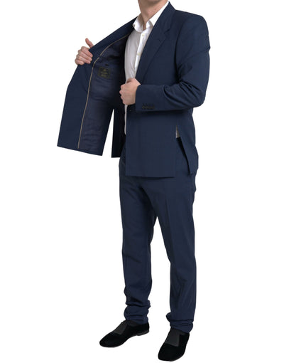 Eleganter zweiteiliger blauer Slim Fit-Anzug