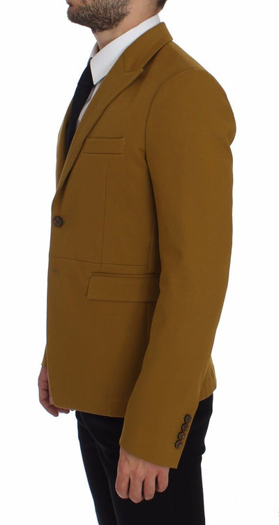 Gelber Baumwoll-Stretch-Blazer