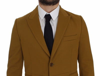 Gelber Baumwoll-Stretch-Blazer