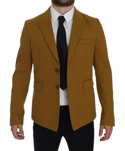 Gelber Baumwoll-Stretch-Blazer