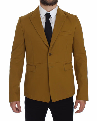 Gelber Baumwoll-Stretch-Blazer