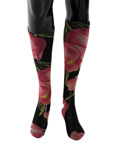 Floral Nylon Stretch Strümpfe