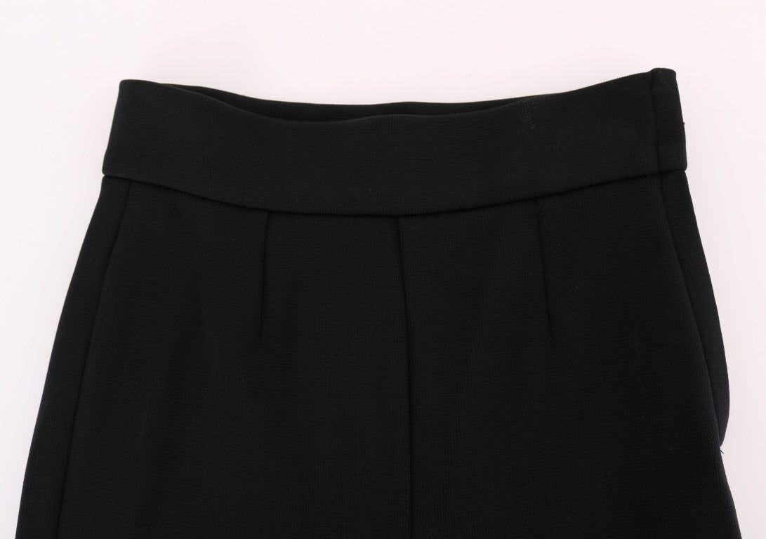 Elegante schwarze Stretch-Strumpfhose mit hoher Taille