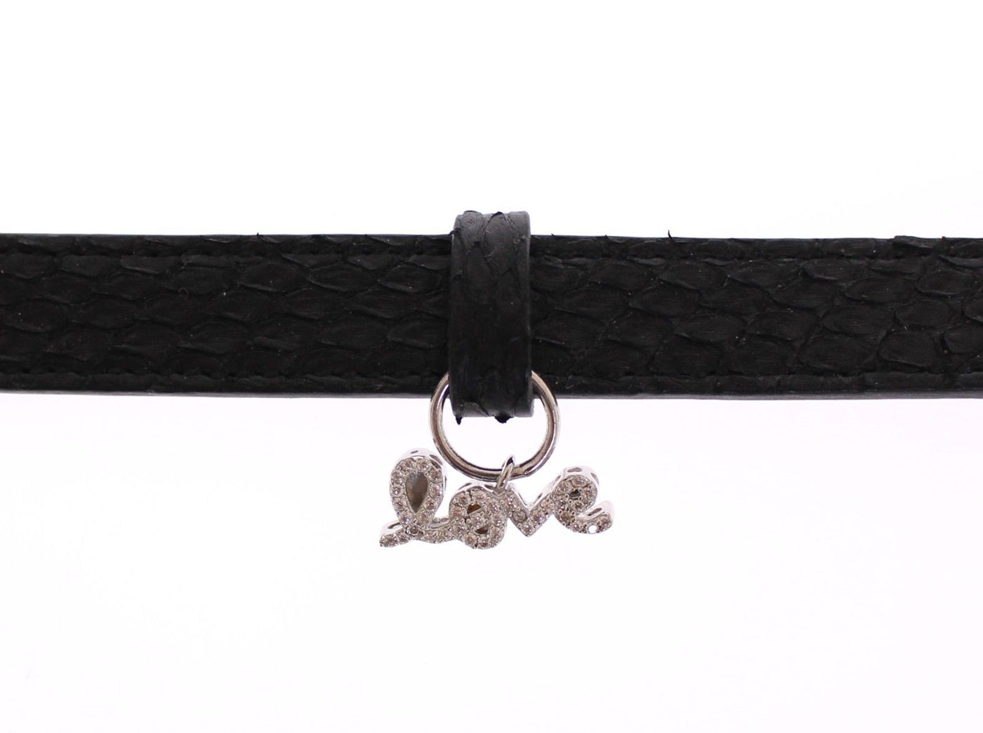 Exquisite schwarze Schlangenhaut Silber Armband