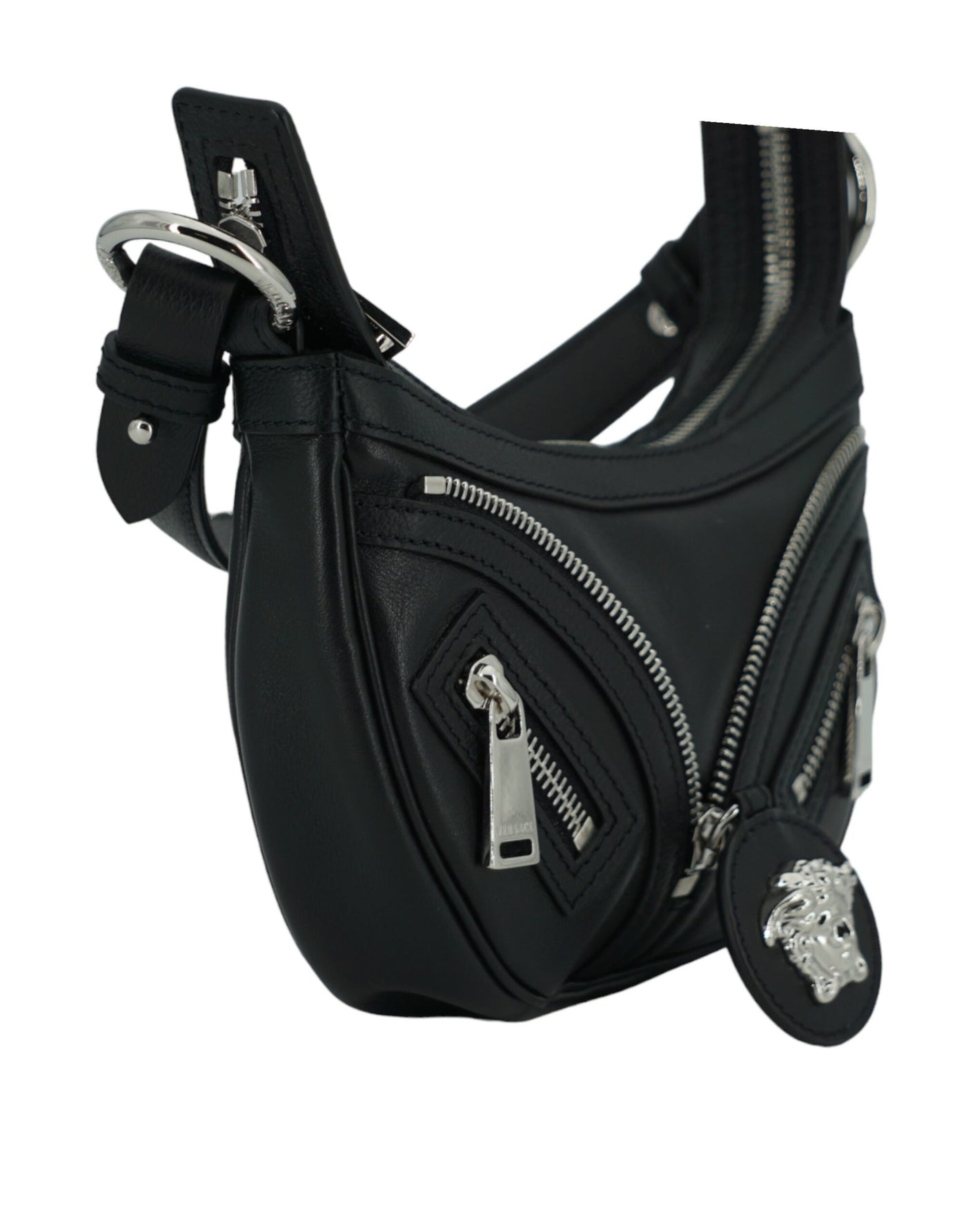 Elegante schwarze Mini-Hobo-Umhängetasche