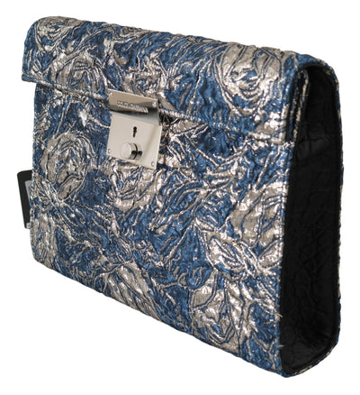 Elegante blaue Aktentasche mit Krokoprint Clutch