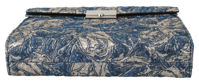 Elegante blaue Aktentasche mit Krokoprint Clutch