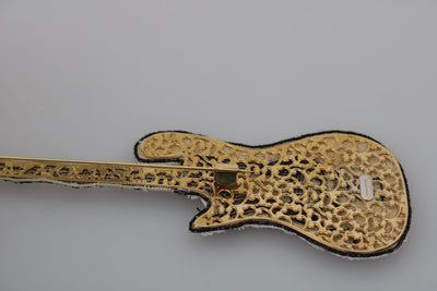 Gold Pailletten Gitarre Pin Brosche