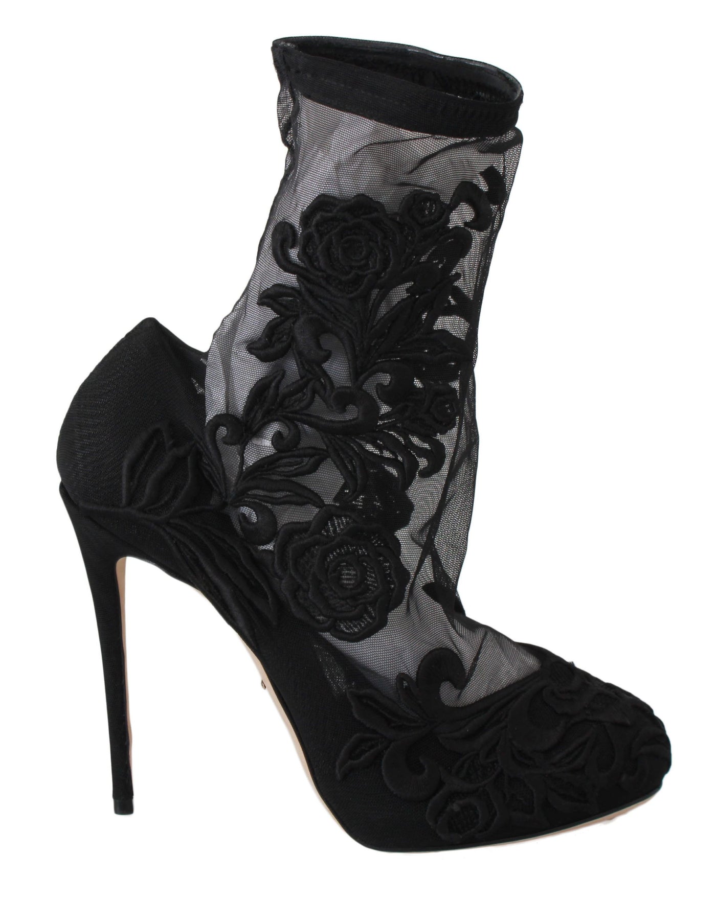 Gestickte florale Stiletto-Socken-Stiefel