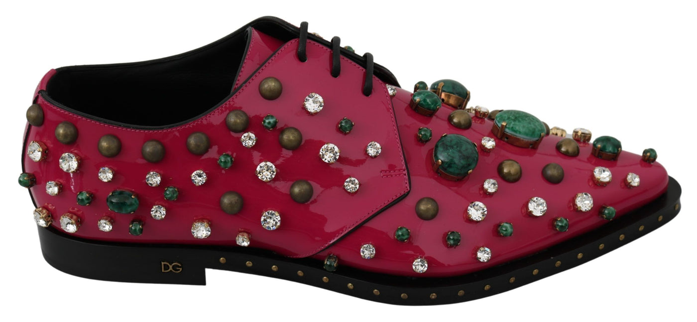 Fuchsia Rosa Kristall Lack Flats