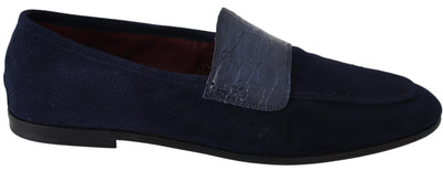 Elegante blaue Loafers aus Wildleder