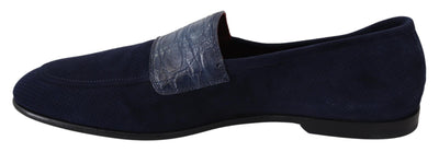 Elegante blaue Loafers aus Wildleder