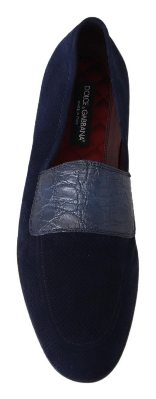 Elegante blaue Loafers aus Wildleder