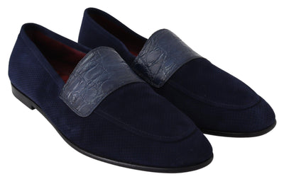 Elegante blaue Loafers aus Wildleder