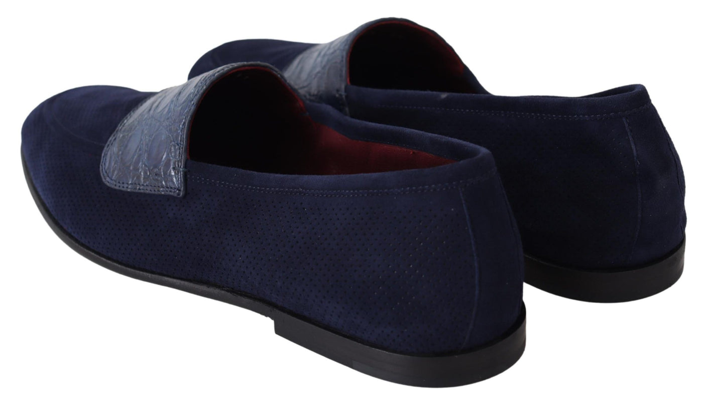 Elegante blaue Loafers aus Wildleder