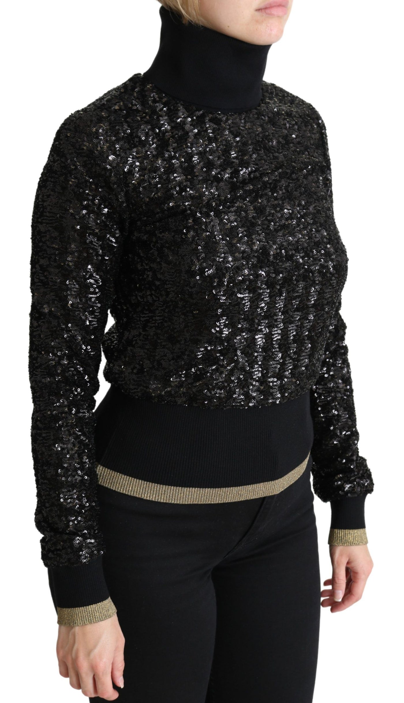 Eleganter Rollkragenpullover mit Pailletten