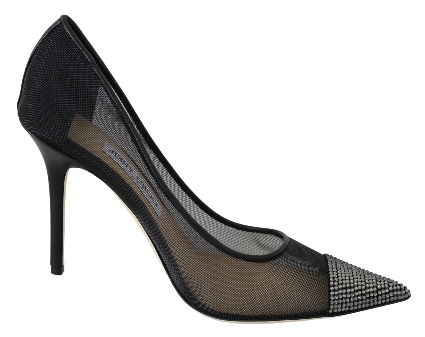 Amika Mesh Pumps aus schwarzem Leder