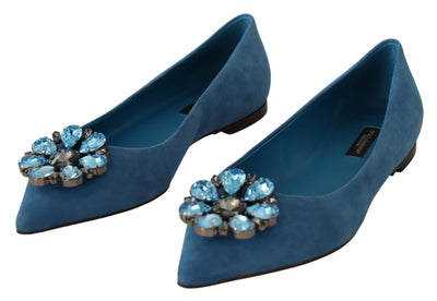 Elegante Flats aus Wildleder mit Kristallverzierung