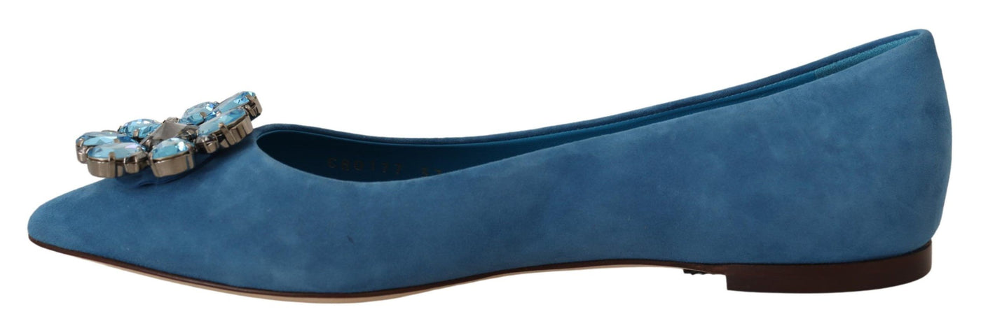 Elegante Flats aus Wildleder mit Kristallverzierung